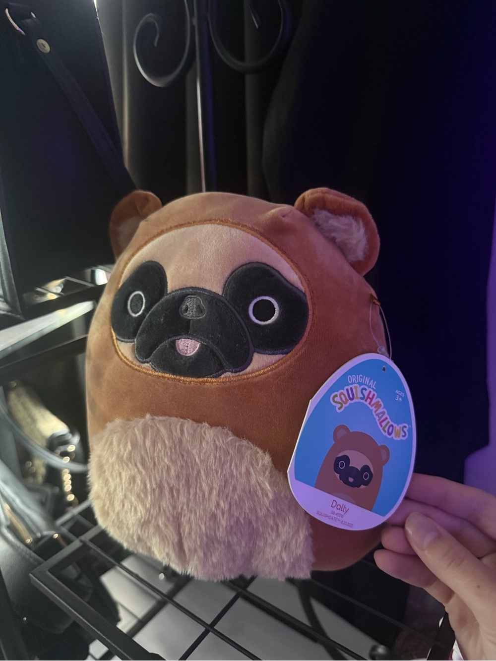 Squishmallows Brown and Cream Pug Plush Dolly